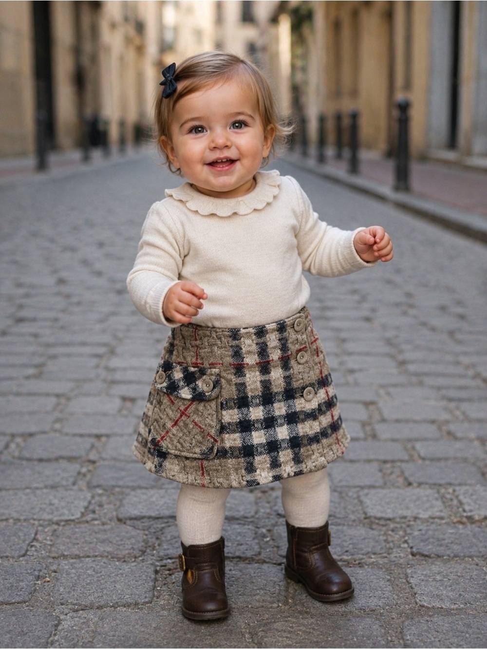 Burberry‎ kid baby skirt wrap 9/12 months (no tag size) elastic belt beige